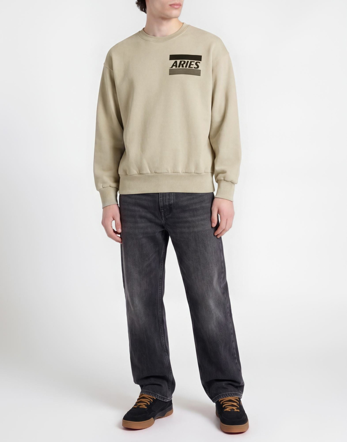 Aries Mens Sweatshirt Light in Grey
