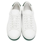 Kenzo White and Green Sport Logo Sneakers