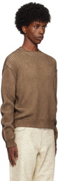 GUESS USA Brown Vintage Washed Crewneck Sweater