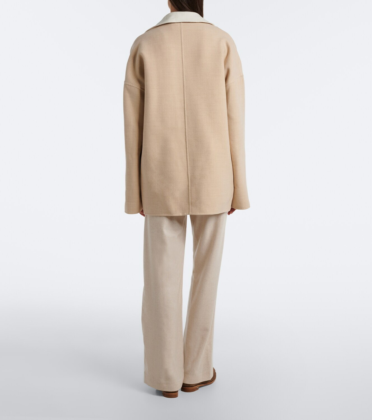 Eleventy Wool and cashmere wide-leg pants