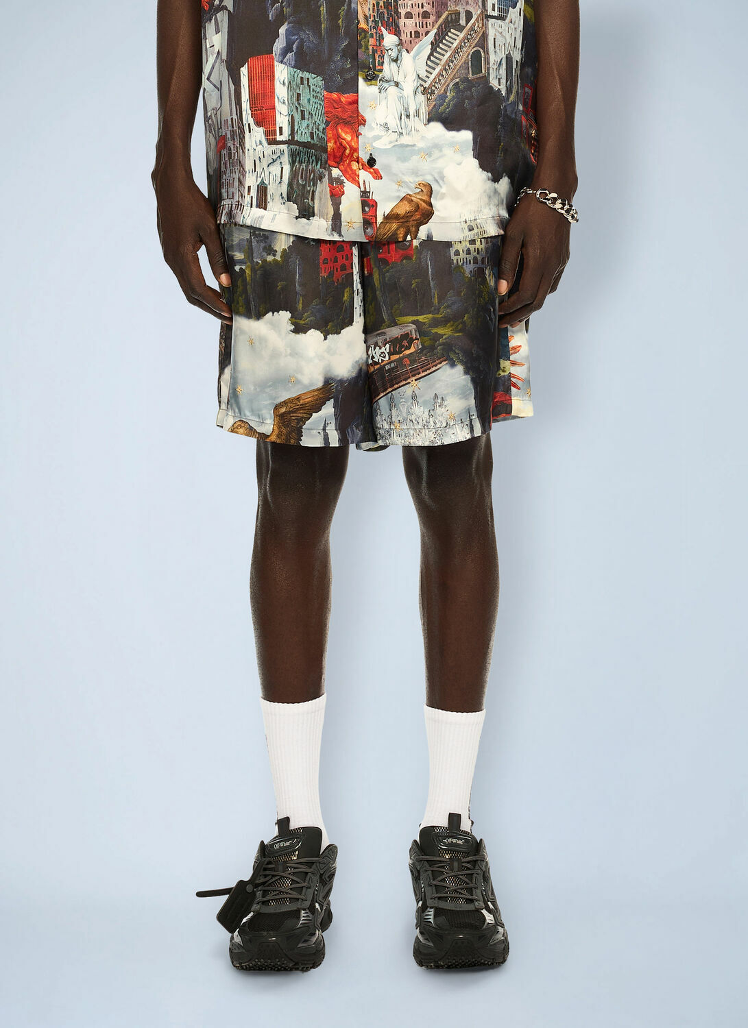 Off-White World Paint Viscose Bowling Shorts
