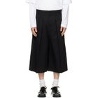 Simone Rocha Black Peeling Waist Wide Leg Shorts