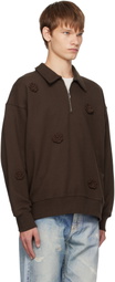 Song for the Mute Brown Daisy Quarter Zip Sweatshirt