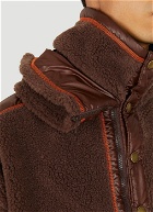 Double Collar Fleece Jacket in Brown