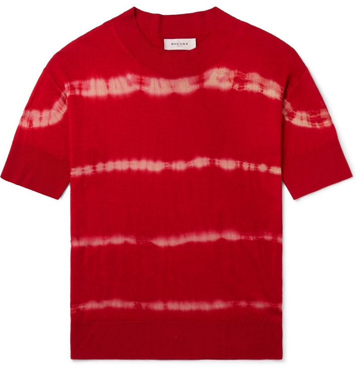 Photo: Rochas - Slim-Fit Tie-Dyed Cashmere and Silk-Blend T-Shirt - Red