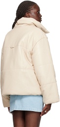 Nanushka Off-White Hide Vegan Leather Jacket