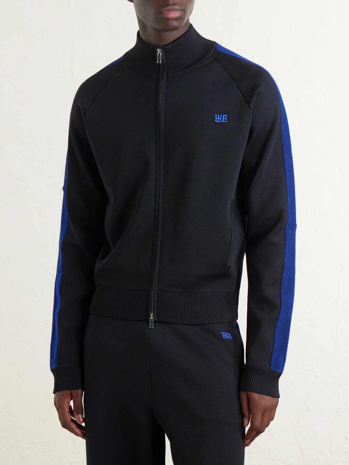Wales Bonner - Tide Logo-Embroidered Striped Jersey Sweatshirt - Blue