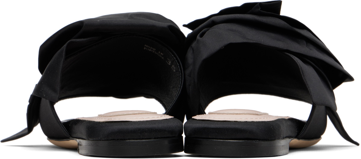 Simone Rocha Black Pressed Rosette Slides
