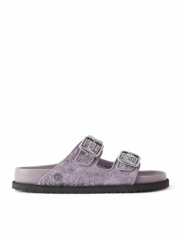 Photo: BIRKENSTOCK 1774 - Arizona Velvet Sandals - Purple
