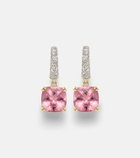 Octavia Elizabeth Cobblestone Micro 18kt gold hoop earrings with morganites and diamonds