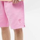 AMI Men's Small A Heart Shorts in Candy Pink