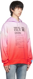 Versace Jeans Couture Pink & Orange Cotton Hoodie