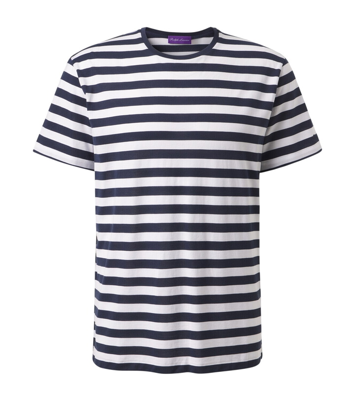 Photo: Ralph Lauren Purple Label Striped cotton lisle and piqué T-shirt