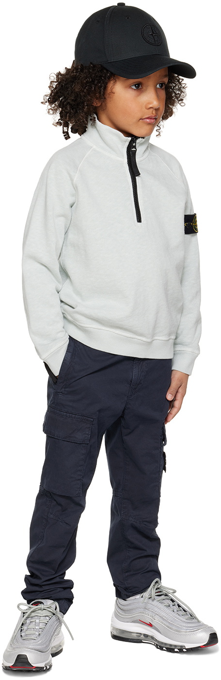 Stone Island Junior Kids Gray Half-Zip Sweatshirt