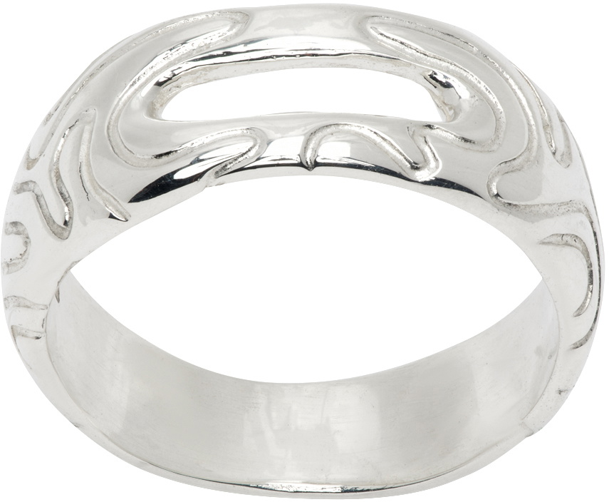 octi Silver Thin Globe Ring