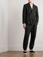 Barena - Sirocco Double-Breasted Cotton and Linen-Blend Suit Jacket - Black