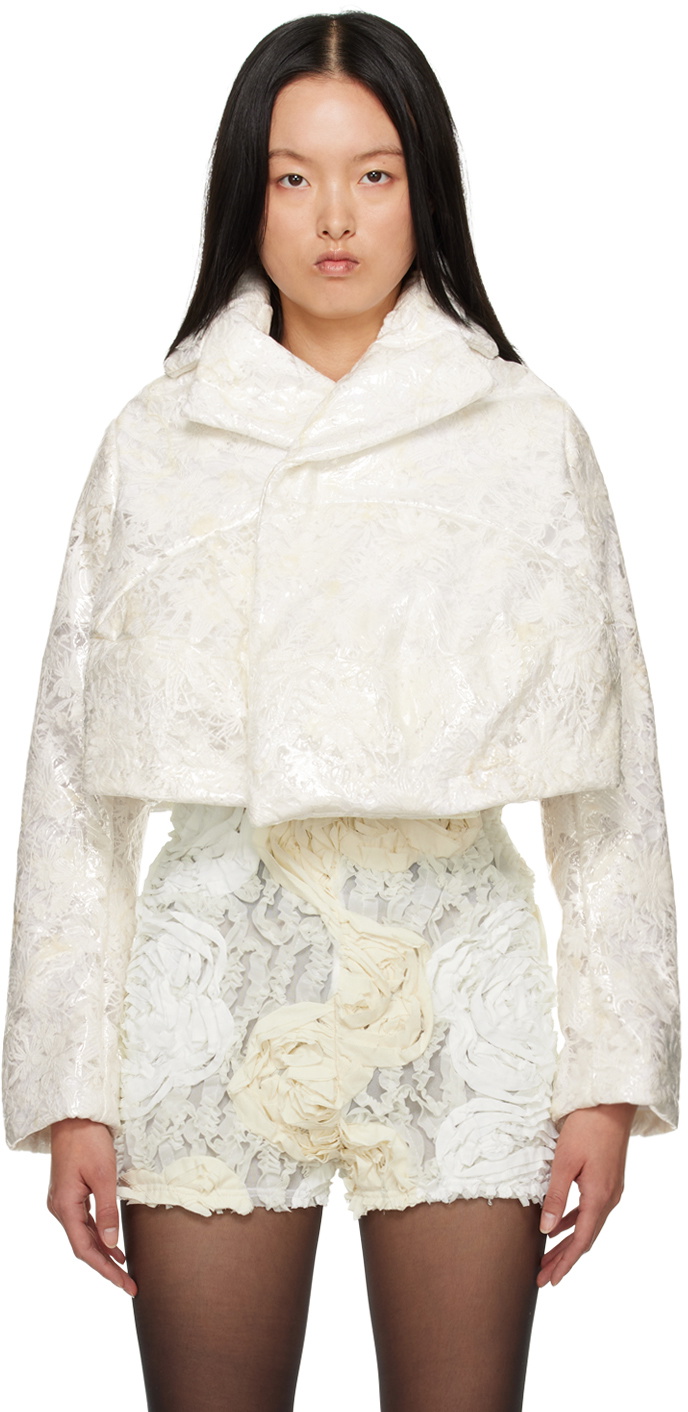 Comme des Garçons White Notched Jacket
