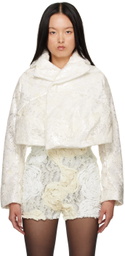 Comme des Garçons White Notched Jacket