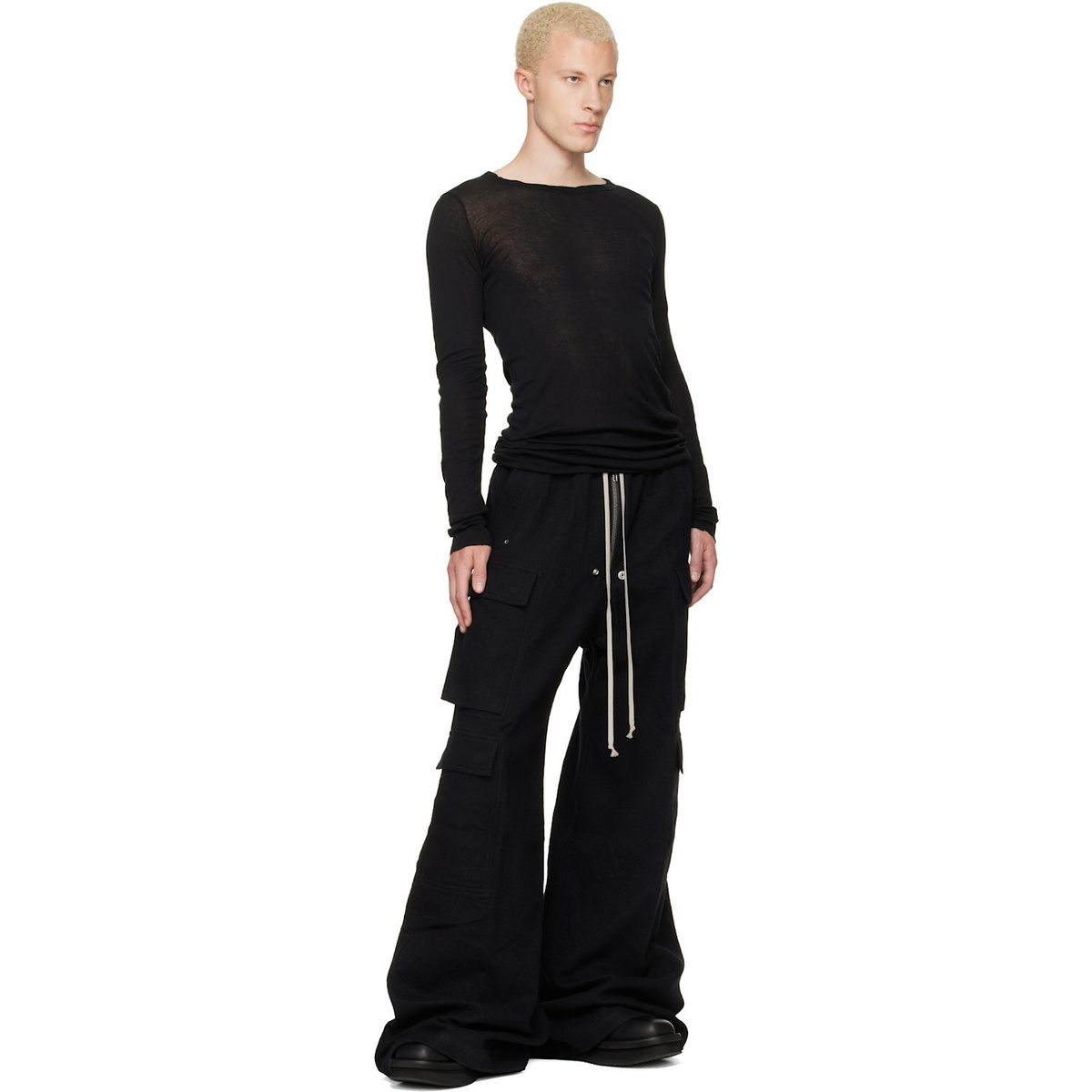 Rick Owens Black Tower Rib LS T-shirt