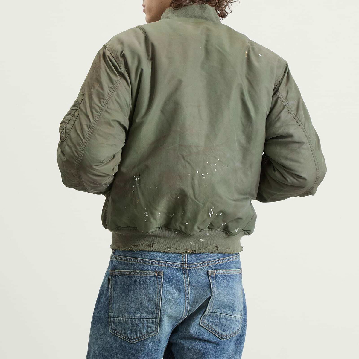Mastercraft Union Men's Kaiga Washed Nylon Bomber Jacket in Green