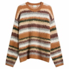 Bound Men's Alpaca Brushed Stripe Jumper in Tan Multi