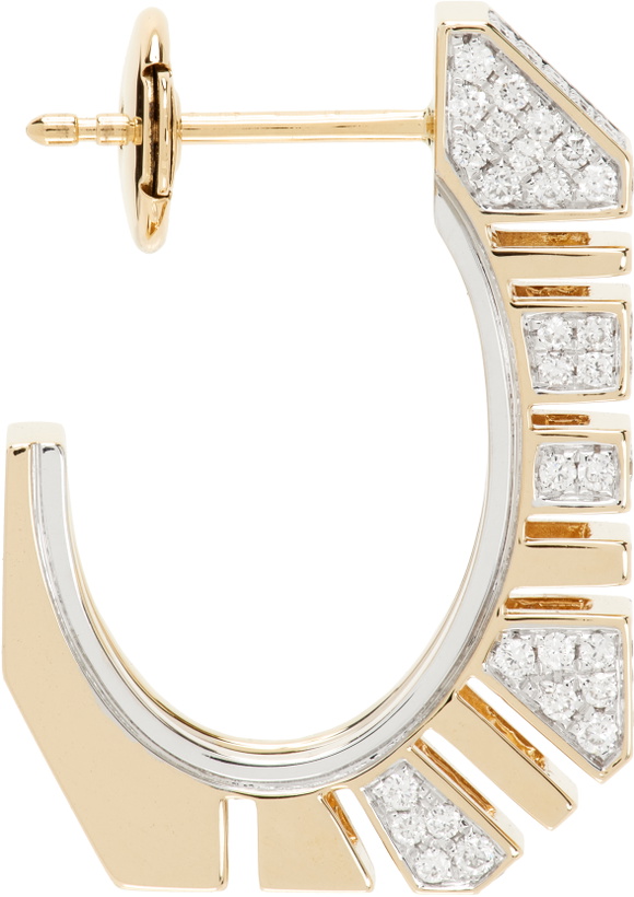 Photo: Rainbow K Gold & White Gold Bold Nano Pavé Single Earring