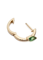 Roxanne First 14kt White Gold Single Hoop Earring - Green - One Size