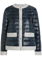 Herno Contrasting Padded Glossed Shell Jacket Blue