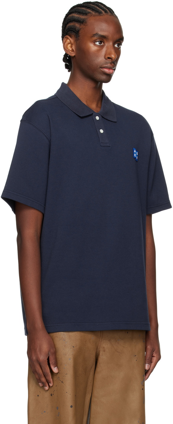 ADER error Navy Spread Collar Polo
