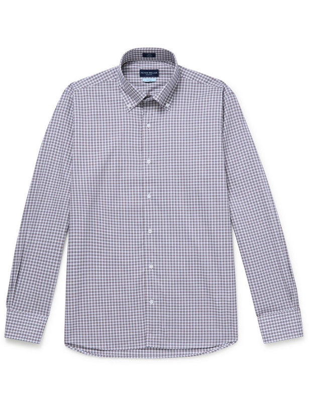 Photo: Peter Millar - Button-Down Collar Checked Cotton Shirt - Blue