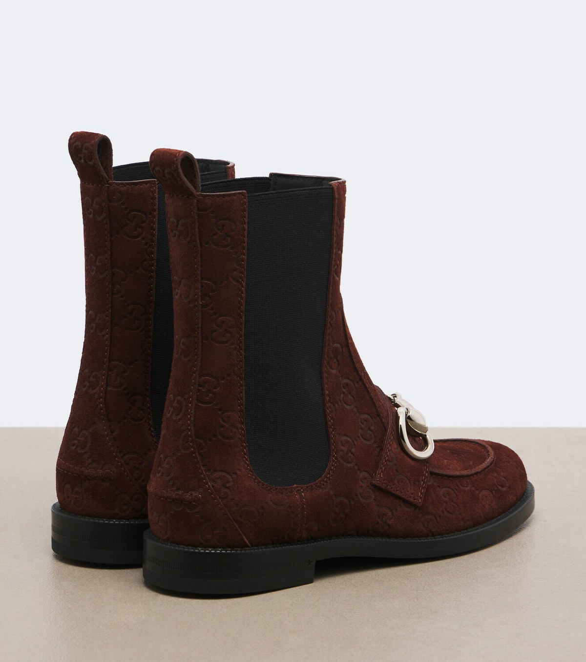 Gucci Boulevard Horsebit GG suede Chelsea boots