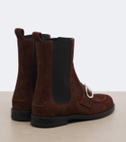 Gucci Boulevard Horsebit GG suede Chelsea boots