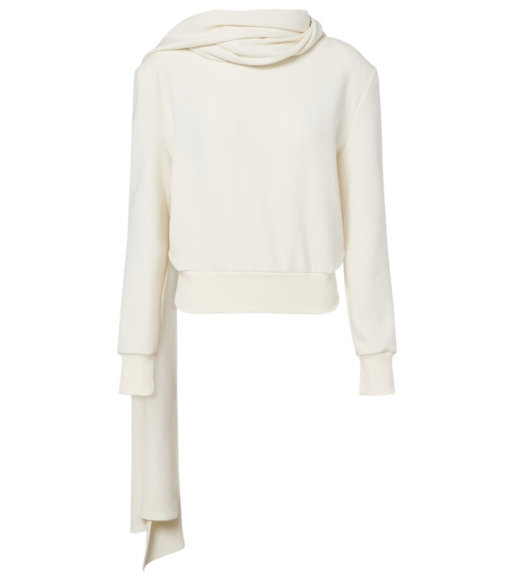 Photo: Magda Butrym Draped scarf-detail cotton sweatshirt