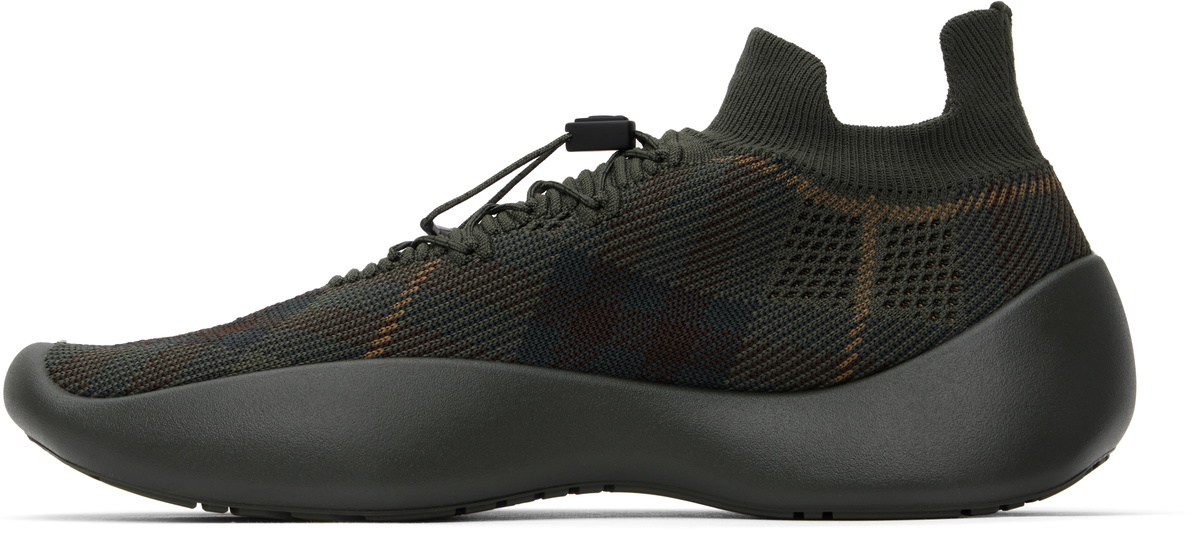 Burberry Green Check Knit Neptune Sneakers Burberry