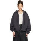 LU'U DAN Gray Washed Zip Hoodie