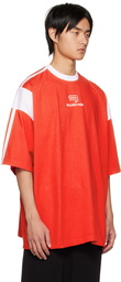 Balenciaga Red Oversized Sporty T-Shirt