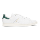 adidas Originals White and Green Stan Smith Sneakers