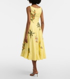 Agua by Agua Bendita Frontera patch-appliqué linen midi dress