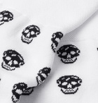 Alexander McQueen - Skull-Intarsia Cotton-Blend Socks - White