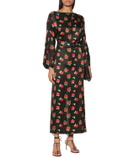 BERNADETTE Jackie floral satin midi dress