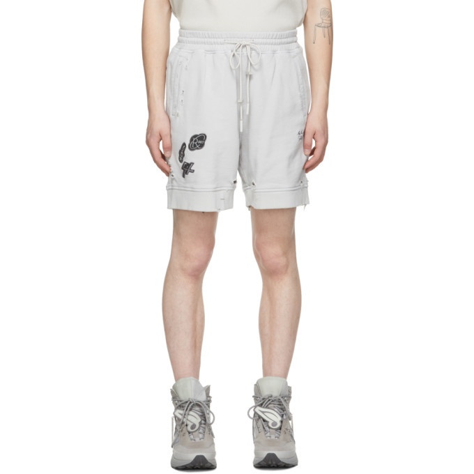 Photo: C2H4 Grey My Own Private Planet Patched Ruin Sweat Shorts