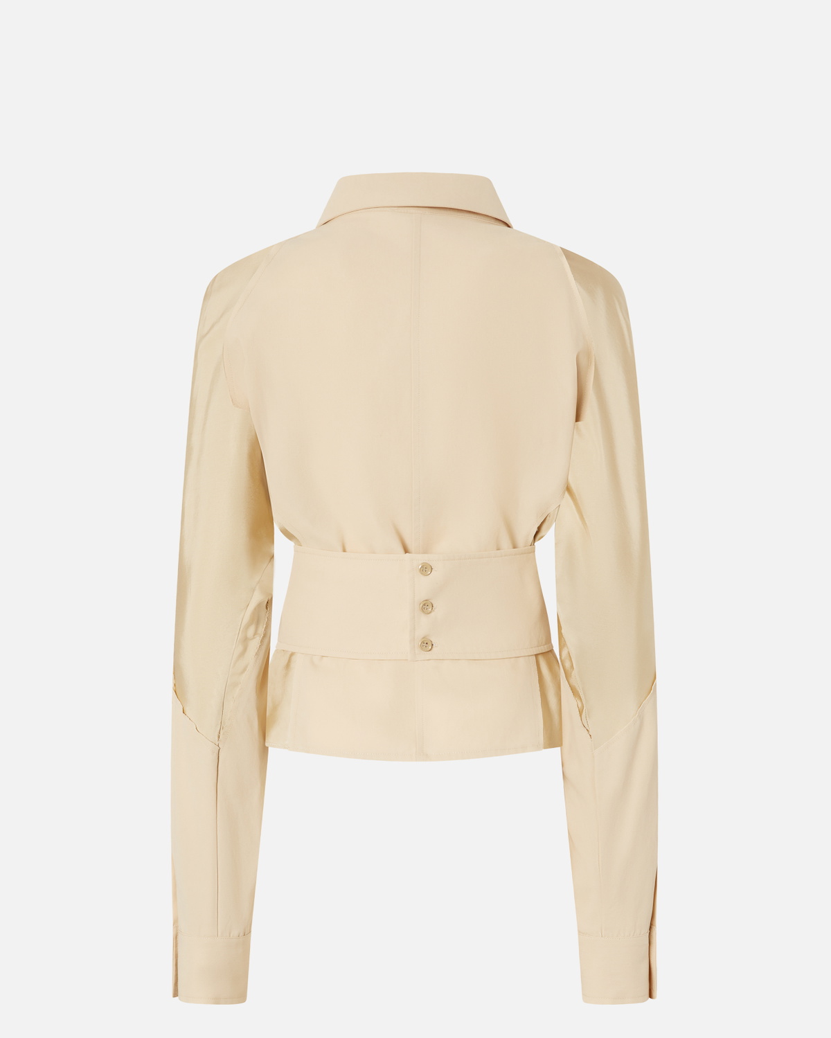 Pinko Habotai And Cotton Shirt With Belt Light Brown