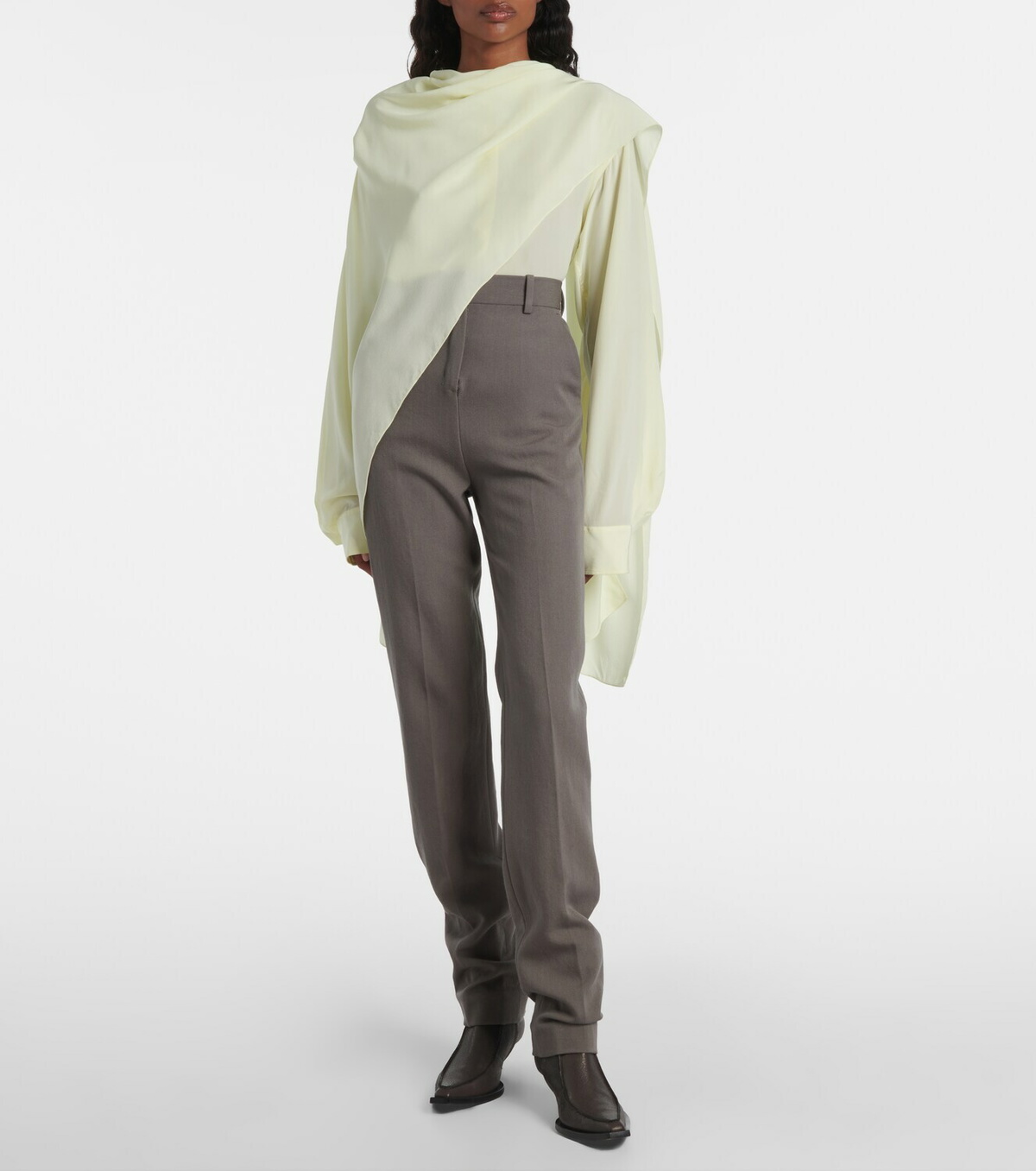 Calvin Klein Collection Lucia high-rise wool slim pants