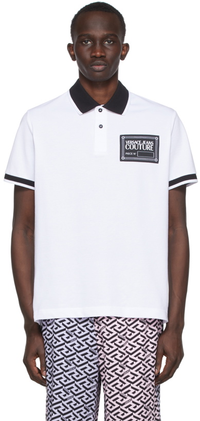 Photo: Versace Jeans Couture White 'Piece Number' Polo
