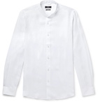 Hugo Boss - Jordi Slim-Fit Grandad-Collar Linen Shirt - White