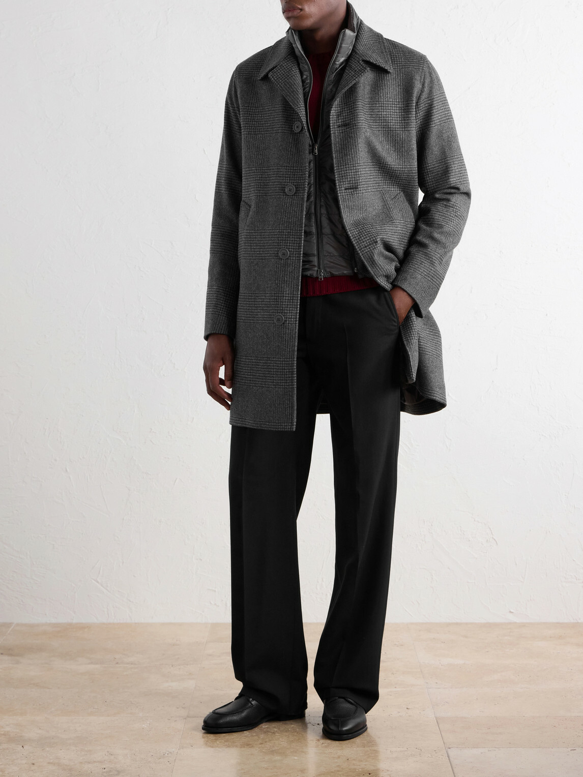 Herno - Padded Wool-Blend Tweed Coat - Gray