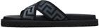 Versace Black Greek Ribbon Sandals