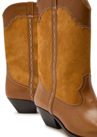 Isabel Marant Duerto Western Panelled Leather Mid-calf Boots Tan