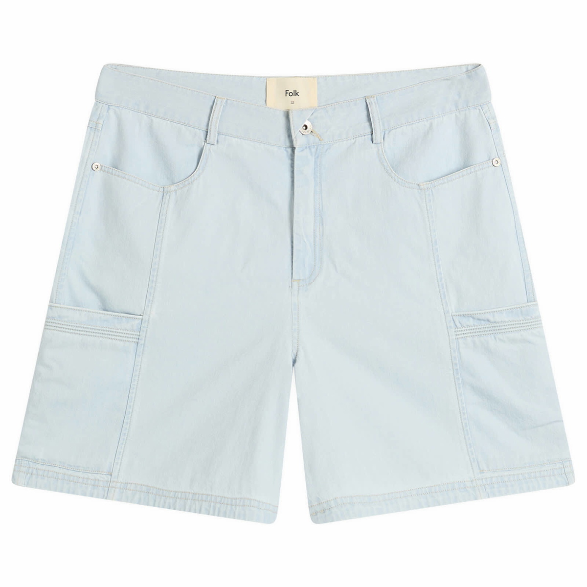 Folk Men's Lunar Jean Short in Light Denim