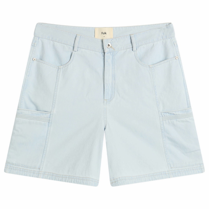 Photo: Folk Men's Lunar Jean Short in Light Denim